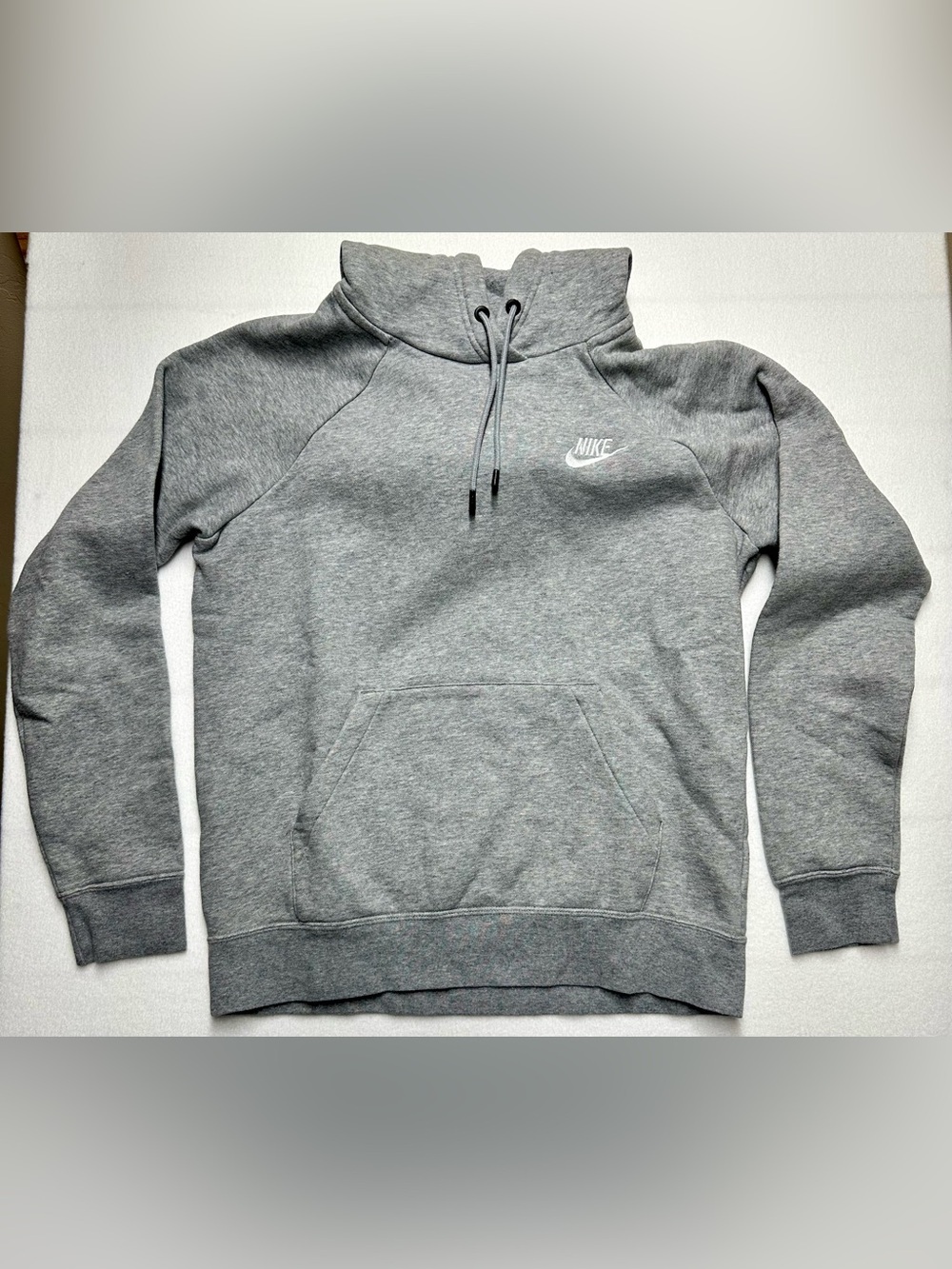 Nike Women's Small Gray Pullover Hoodie with White Embroidered Swoosh